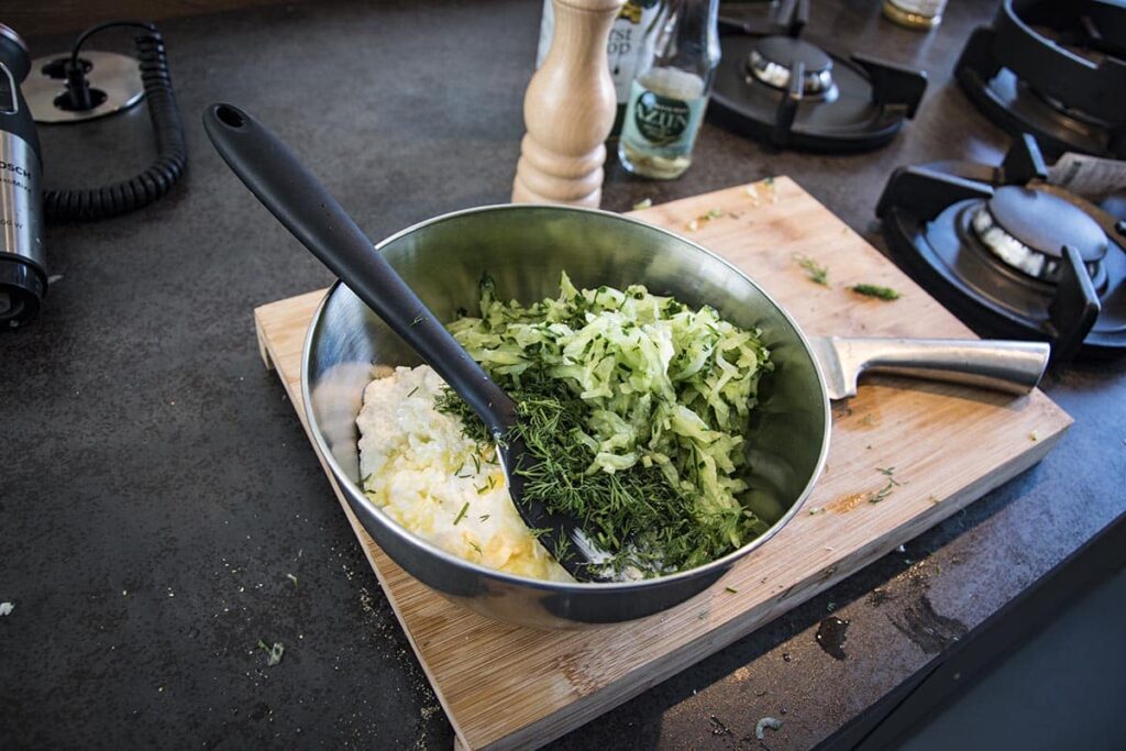 tzaziki in the making