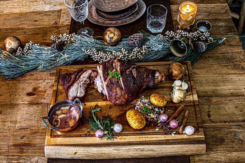 Speenvarken ham van de bbq 4s