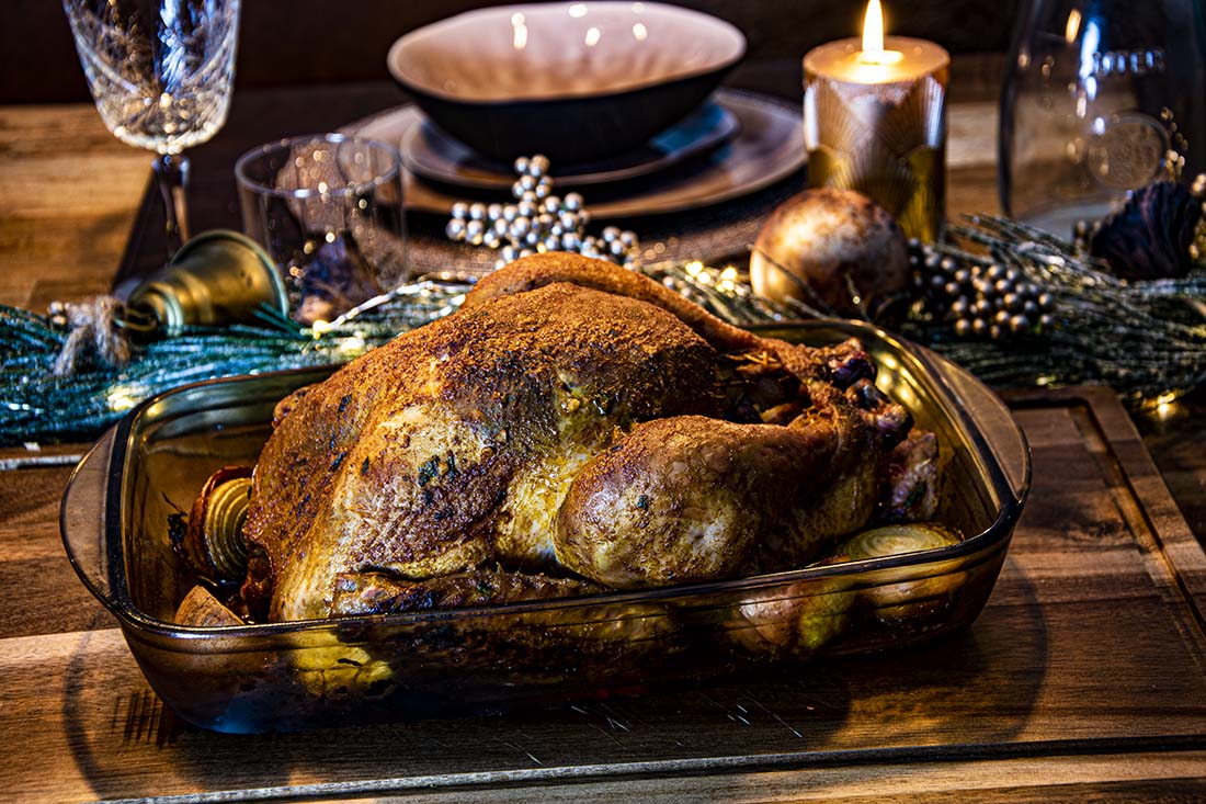 Gebraden Kerstkalkoen met Jus van de BBQ